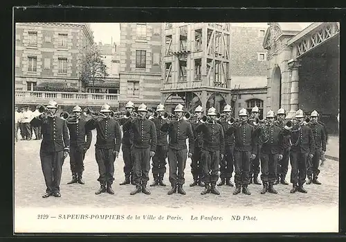 AK Paris, Sapeurs-Pompiers de la Ville, La Fanfare, Feuerwehr