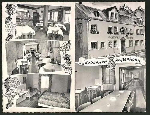 Klapp-AK Kobern / Mosel, Gasthaus-Pension Keglerheim