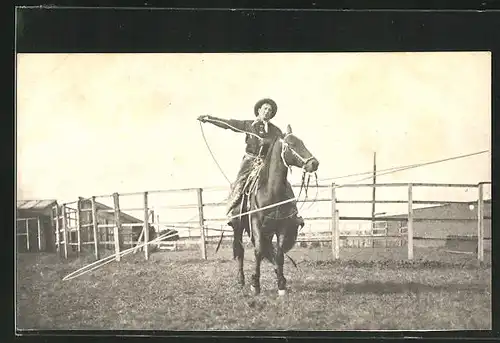 AK Cowboy auf seinem Pferd
