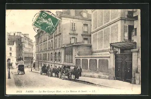 AK Paris, La Rue Georges Biset, La Maison de Sante