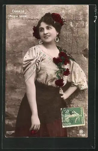 AK Opernsängerin Maria Labia als Carmen