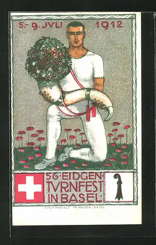 Künstler-AK O. Baumberger: Basel, 56. Eidgen. Turnfest 1912