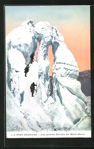AK Chamonix, Les grands Séracs du Mont-Blanc, Bergsteiger