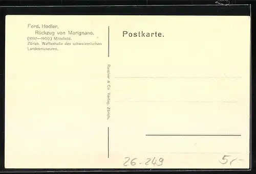 Künstler-AK Ferdinand Hodler: Marignano, Rückzug 1897-1900