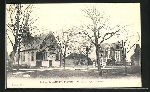 AK La Motte-Beuvron-Chaon, Eglise et Place