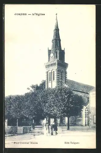 AK Josnes, L`Eglise, Blick zur Kirche