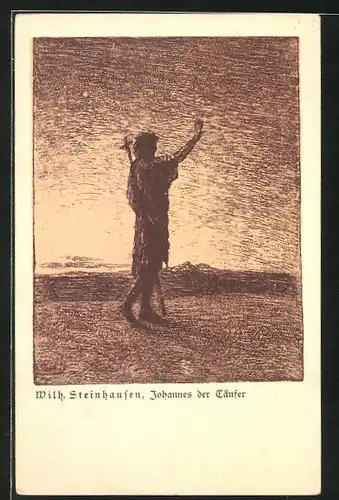 Künstler-AK Wilhelm Steinhausen: Johannes der Täufer hebt den Arm zum Gruss