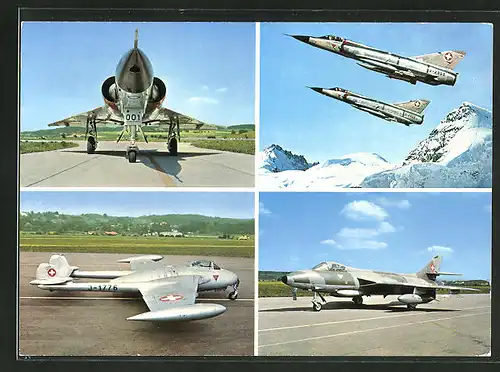 AK Kampfflugzeuge der Schweizer Luftwaffe Mirage III-S, Venom, Hunter