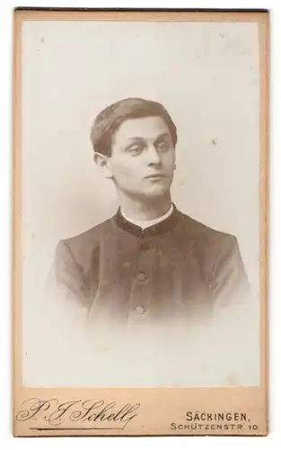 Fotografie P. J. Schell, Säckingen, Portrait junger Mann in Jacke