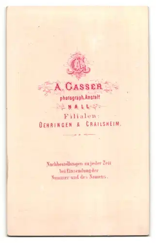 Fotografie A. Gasser, Hall, Portrait Herr mit Kinnbart und Fliege