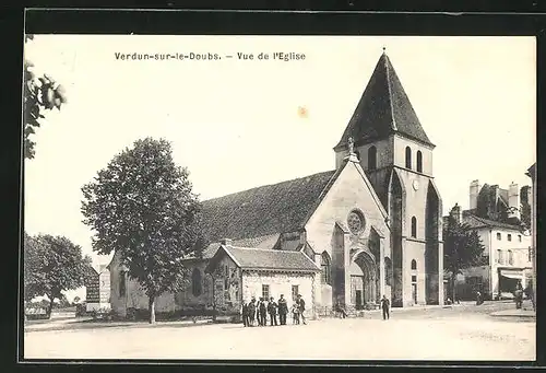 AK Verdun-sur-le-Doubs, Vue de l`Eglise