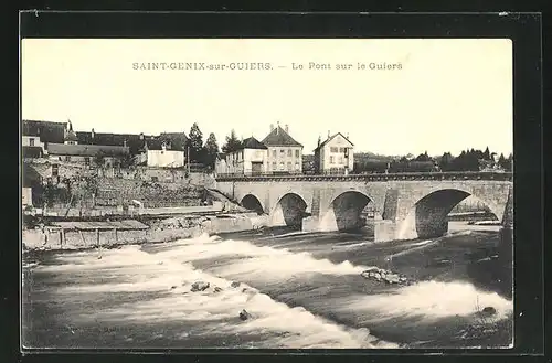AK Saint-Genix-sur-Guiers, Le Pont sur le Guiers