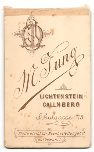 Fotografie M. Jung, Lichtenstein-Callnberg, Portrait Fräulein in festlicher Kleidung