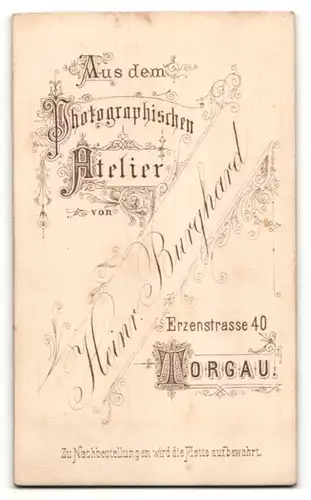 Fotografie Heinr. Burghard, Torgau, Portrait Knabe in Anzug mit zurückgekämmtem Haar