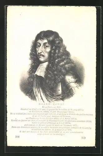 AK Portrait Grand Conde von Frankreich, 1621-1686