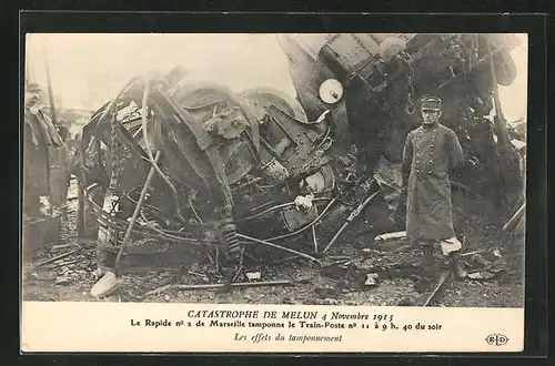 AK Melun, Catastrophe 4 Novembre 1913, Les effets du tamponnement