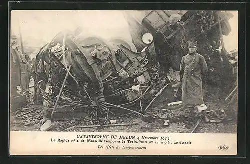 AK Melun, Catastrophe 4 Novembre 1913, les effets du tamponnement