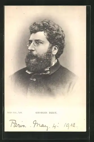 AK Georges Bizet, Portrait des Komponisten