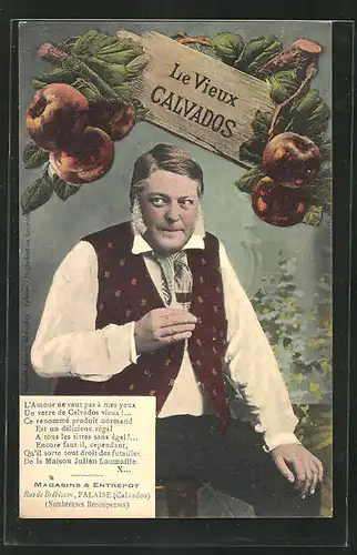 AK Le Vieux Calvados, Alkohol-Reklame