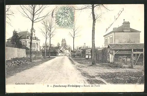 AK Fontenay-Trèsigny, Route de Paris, Strassenpartie