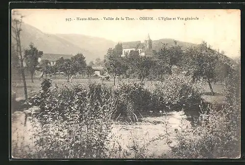 AK Odern, L`Eglise et Vue generale