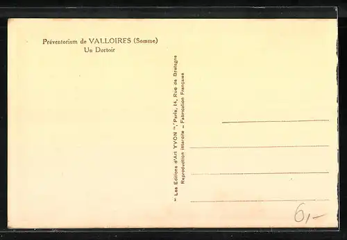 AK Valloires, Prèventorium de Valloires, Un Dortoir