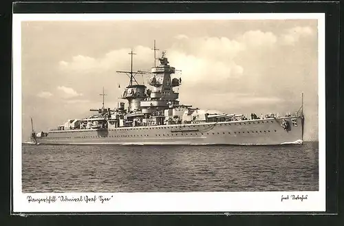 AK Panzerschiff Admiral Graf Spee in Fahrt