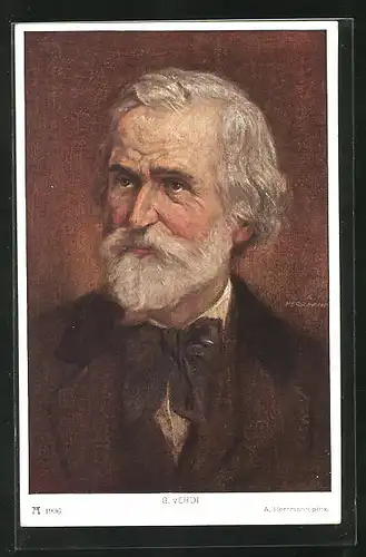 AK Der Komponist G. Verdi mit dunkler Schleife am Anzug