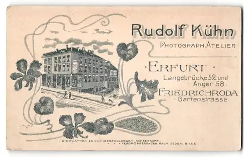 Fotografie Rudolf Kühn, Erfurt, Ansicht Erfurt, Geschäftshaus mit Atelier Langebrücke 52