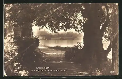 AK Kreuzlingen, Seeweg mit Blick nach Konstanz