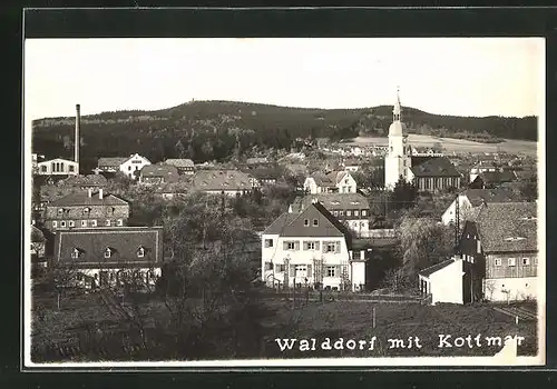 Foto-AK Walddorf, Ortsansicht mit Kottmar