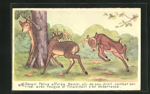 AK Bambi combat son rival avec fougue, Comic, Walt Disney
