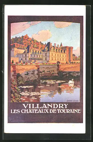 Künstler-AK Villandry, Les Chateau de Touraine, Tourismus