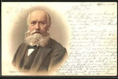 Lithographie Charles Gounod, Portrait des Komponisten