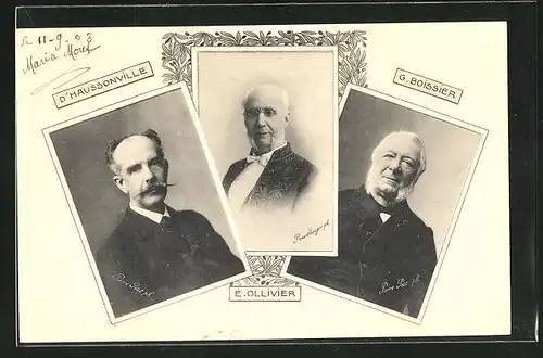 AK D`Haussonville, É. Ollivier und G. Boissier