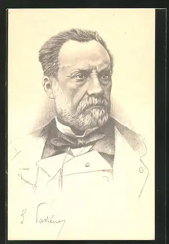 Künstler-AK Champollion: Louis Pasteur, Portrait des Gelehrten