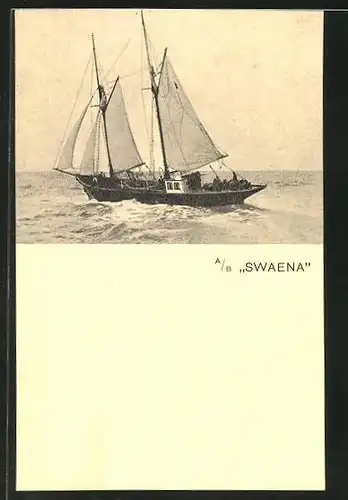 AK A/B Swaena, Segelschiff auf dem Wasser