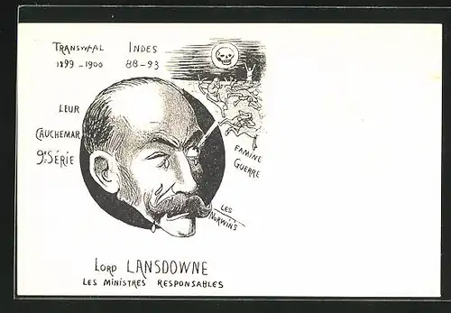 Künstler-AK Philippe Norwins: Lord Lansdowne, Les Ministres Responsables, den Burenkrieg betreffende Karikatur