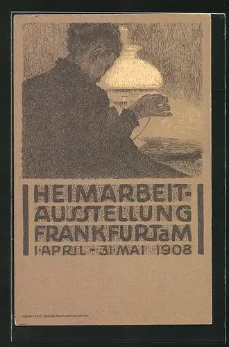 Künstler-AK Frankfurt a. M., Heimarbeit-Ausstellung 1908