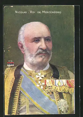 AK Portrait Nicolas Roi de Montenegro in Uniform mit Orden
