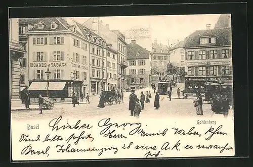 AK Basel, Strassenpartie am Kohlenberg, Strassenpartie