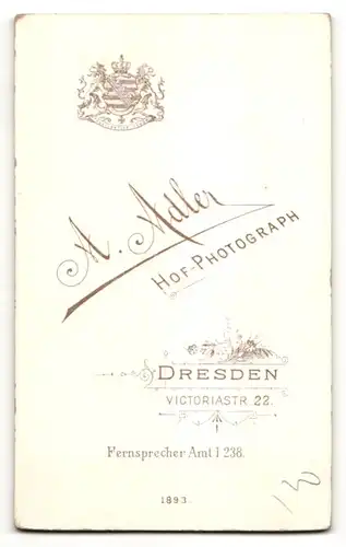 Fotografie A. Adler, Dresden, Mann mit Schnurrbart