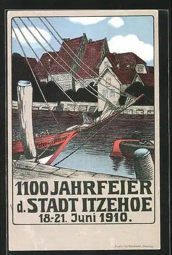 Künstler-AK A. Kaufmann: Itzehoe, 1100 Jahrfeier 1910