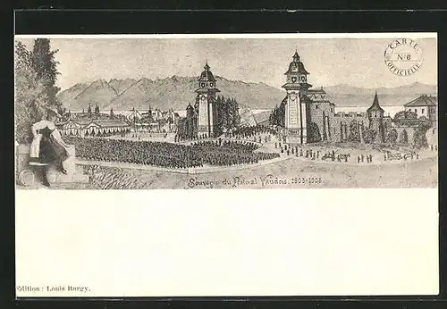 Künstler-AK Vaudois, Festival 1903, historische Ansicht
