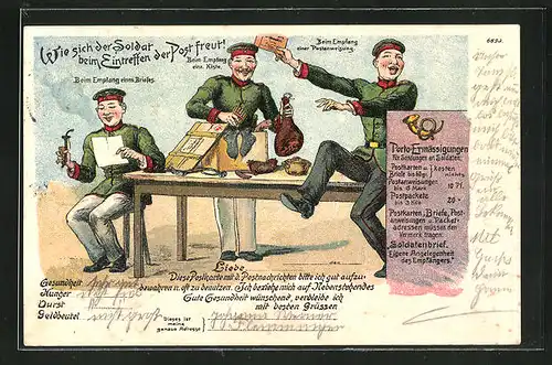 Künstler-Lithographie Bruno Bürger & Ottillie Nr. 6899: Wie sich der Soldat beim Eintreffen der Post freut!, Reserve