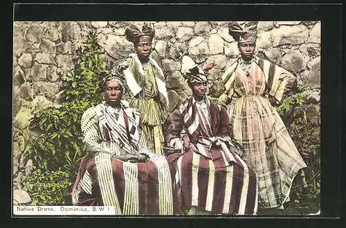 AK Dominica, Native Dress, Frauen in Tracht