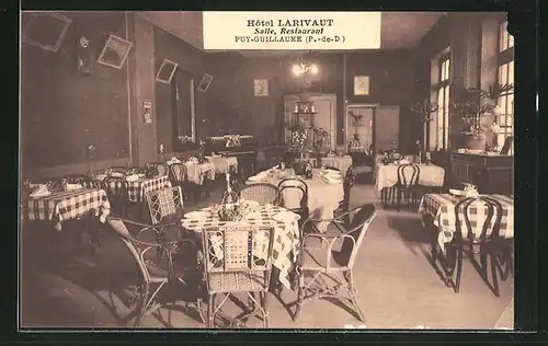 AK Puy-Guillaume, Hôtel Larivaut, Salle, Restaurant