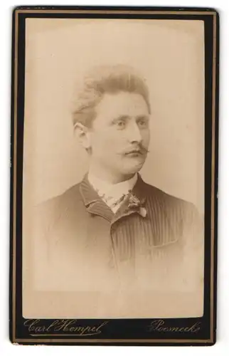 Fotografie Carl Hempel, Poesneck, Portrait junger Mann mit zurückgekämmtem Haar