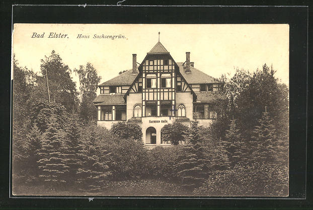 Ak Bad Elster Hotel Haus Sachsengrun Nr 8714107 Oldthing