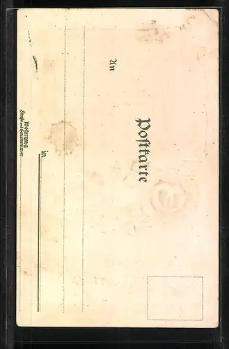 Präge-AK Berchtesgaden, Ortsansicht, Siegel mit Hufeisen